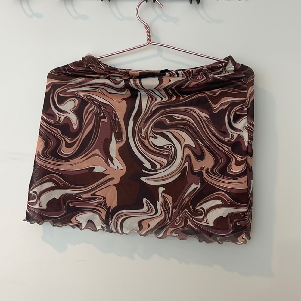 Marble Brown Mini Skirt
